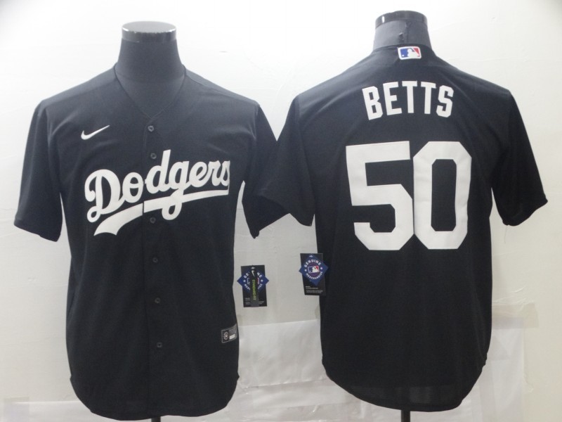 Men's Los Angeles Dodgers Mookie Betts #50 Black Baseball Jersey